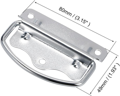 Chest Ring Pull Handle (80mm/3.15") 2Pcs, Iron Spray Paint Folding Pull Handle - for Home Lifting Door Chest Toolbox, Silver by METALLIXITY