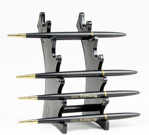lasenersm Plastic 6-Slots Eyebrow Fountain Pen Pencil Jewelry Makeup Brush Display Rack Holder, Black
