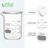 6pcs Heavy Duty Glass Beakers, 150ml (5oz), Borosilicate 3.3 Glass with Double Scaled Graduation