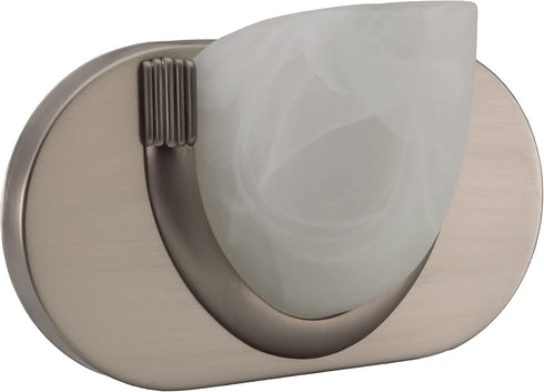 RecPro RV 12V Wall Sconce Brushed Nickel with Frosted Sconce