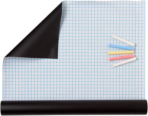 Chalkboard Contact Paper Roll - 17.3” x 78.7” with 5 Chalks Included - Self Adhesive Removable Blackboard Sticker