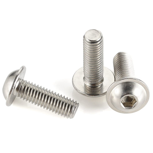 M8-1.25 x 30mm Flanged Button Head Socket Cap Screw Bolts, 304 Stainless Steel, Pack of 20