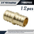 PEX Fittings 3/4 Inch, 12-Pack Lead-Free Brass Coupler Crimp Fittings for PEX Pipe Water Lines, Plumbing Projects