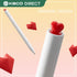 Kaco FIRST Gel Ink Pens, 2 Pieces Cute Heart Pen Set with 4 Extra Black Refills (2 White)