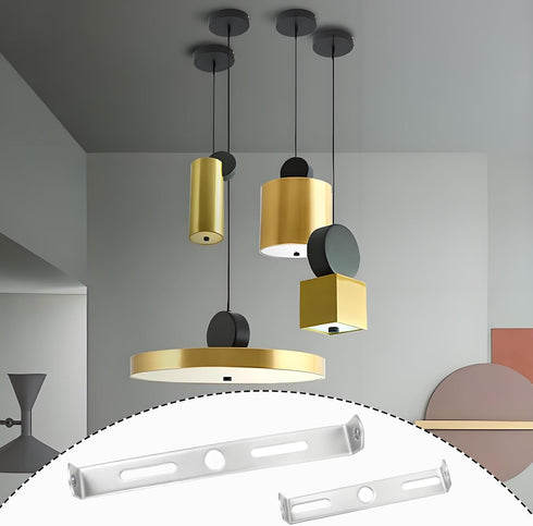 XFJYMXDM 4 4 Inch 6 Inch Pcs and Ceiling Pendant Light Crossbar Kit, Light Fixture Mounting Bracket Square Kit