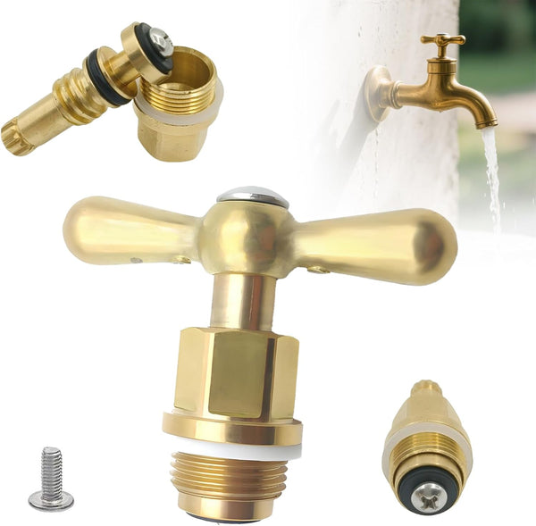 Dtructiew PK1100 Brass Faucet Stem & Bonnet Replacement Kit for Arrowhead Hose Bibs,