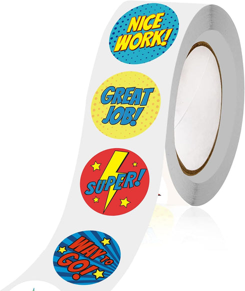 Reward Stickers for Teachers - 1000 PCS Superhero Stickers for Kids, Motivational Classroom Supplies