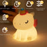 Hplvetoys Unicorn Night Light,Silicone LED Duck Lamp,Cute Lamps,Rechargeable Bedside Touch Lamp