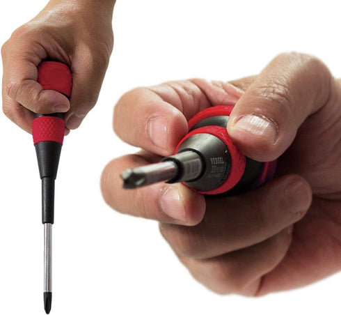 4PC. Set, 2204PBU VESSEL BALL GRIP Screwdriver Red/Blue