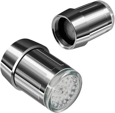DLAND 2-Pack Smart Faucet Light with 7-Color LED Auto-ChangingWater Flow Activated Sensor Tap