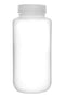 EISCO Reagent Bottle, 1000ml Wide Mouth with Screw Cap, Polypropylene, Translucent