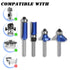 BENESOON 4PCS Set 1/4 Inch ,45 Router Bit Shank, Tungsten Carbide Tip Includes Top Bearing Flush Trim, Pattern Template