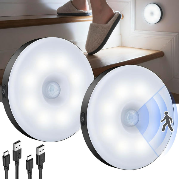 DWEPTU Motion Sensor Night Light 2 Pack LED Night Lights, Dusk to