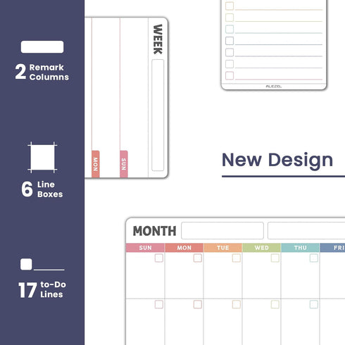 Magnetic Fridge Calendar Whiteboard, Vertical Monthly & Weekly Dry Erase Calendar Set with 1 List Board