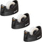 Excell Mini Desktop Tape Dispenser (1" core) with Adhesive Bottom, Easy for One-Hand Use (3 Pack)