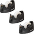 Excell Mini Desktop Tape Dispenser (1" core) with Adhesive Bottom, Easy for One-Hand Use (3 Pack)