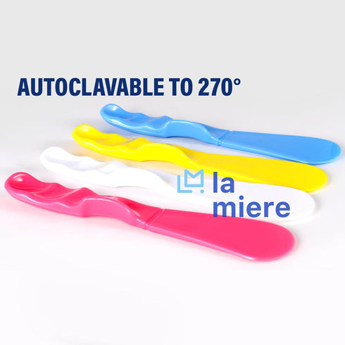4PCS Autoclavable 7.5” Handle Dental Straight Spatula, Alginator Mixer, Mixing Spatula, 4 Mix Color