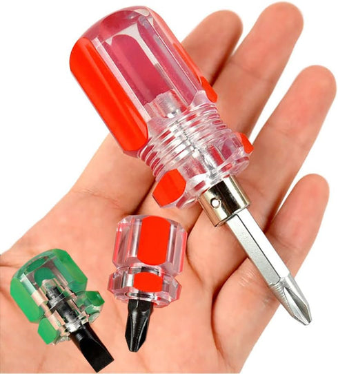 6PCS Mini Stubby Screwdriver Set, Small Flat Head & Short Phillips 2-in-1 Tool for Sewing Machine Repair