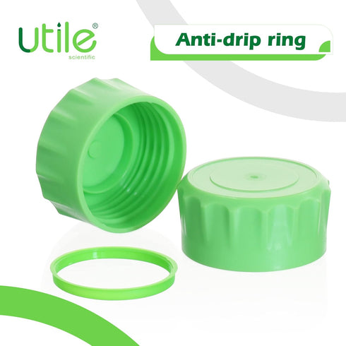 Utile Media Bottle, 3.3 Borosilicate Glass Storage Bottles with GL45 Screw Caps, 4pcs of 250ml Lab Bottles