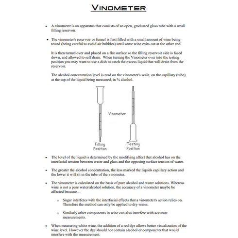 0-25% Vinometer for Wine, Alcohol Meter Tester for Measuring The Percentage of Alcohol in Wine