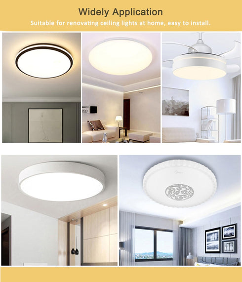 MouMouPurr 4.92'' 18W 3CCT (3000K/4000K/6000K) Dimmable, LED Ceiling Fan Light Retrofit Kit, Flush Mount Ceiling Light
