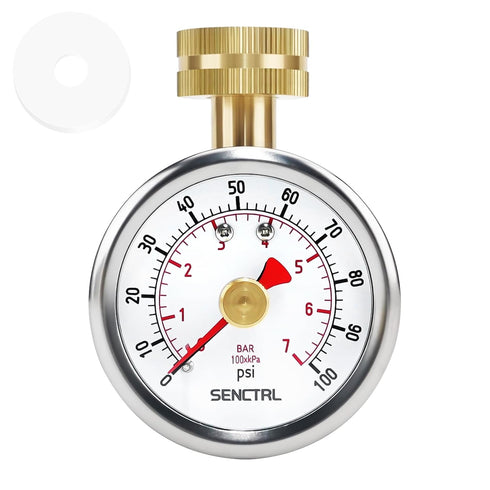 0-100 psi Water Pressure Gauge, 2-1/2" Dial Size, Lead-Free for Home Potable Water and Garden Hose