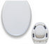MinSha 17 Inch V/O-Shape Round Toilet Seat with Soft Close - Heavy Duty O-Shape PP Plastic Toilet Seat Replacement |