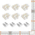 BTF-LIGHTING FCOB COB 10mm LED Strip Connector Kit, 6Pcs 4 Pin Transparent L-Shaped Connectors for PWM RGB LED Strip