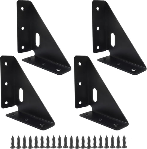 BokWin 4 Pack 85mm 85mm 90 Metal Triangle Corner Shelf BracketsCorner Brace Brackets x Angle Braces for Tables