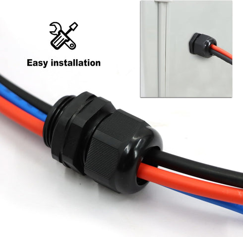 12 Pcs 3/4" Black NPT Cable Glands, IP68 Waterproof Connectors for Electrical Box, Nylon Cord Grip