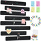 Vuzvuv 8Pcs Black Cork Board Bar Strips with 50 Pushpins & Sticky Notes, Self-Adhesive Bulletin Board Strips