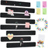 Vuzvuv 8Pcs Black Cork Board Bar Strips with 50 Pushpins & Sticky Notes, Self-Adhesive Bulletin Board Strips