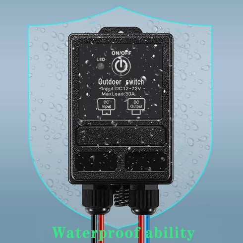 12 328ft Switch,DC12V-72V Volt Wireless Remote Control Switch with SAE Connector Plug Long Range Waterproof Wireless
