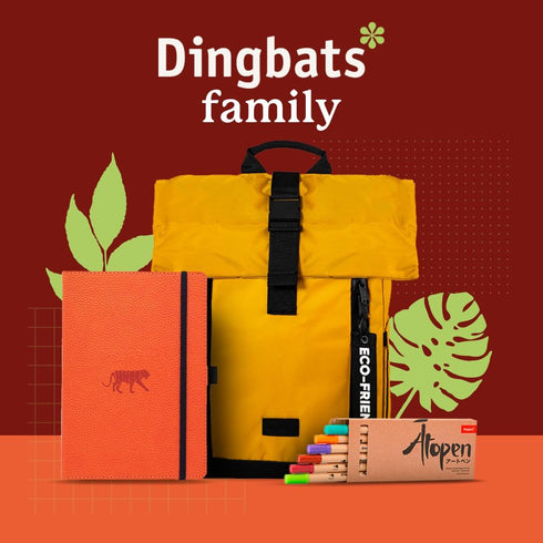 Dingbats* Wildlife Ruled Journal A5, Vegan Leather Hard Cover, Ideal for Work, Travel, Pocket, Elastic Closure