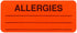 ChromaLabel 1 x 2.25 Inch Allergy Labels, 250 Labels per Dispenser Box, Fluorescent Red-Orange