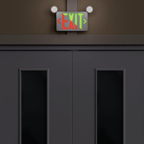 RP Lighting + Fans Pike Dual Color LED Exit Sign with Self-Diagnostic Option - White