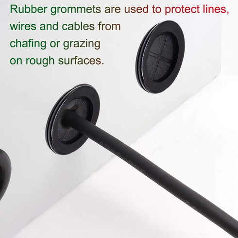ECUDIS 1-3/16" ID Rubber Grommets, 1-1/2" Drill Hole Plugs for Wire Protection (Round, 8 Pcs)