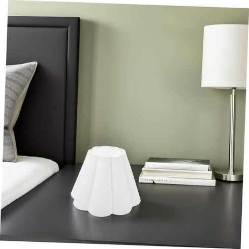 Unomor Fabric Scalloped Lampshade Replacement for Table Floor Wall Lamps Rustic Cloth Light Cover with Soft Diffused
