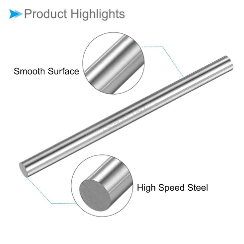 Round Steel Rod, 5mm Diameter, 80mm Length, High Speed Steel Bar Stock for Drill Lathes and Boring Machine