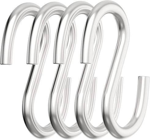 Axe Sickle 304 Stainless Steel 3 Inch S Hooks - Heavy Duty Hanging Hook for Utility Use, Loads up to 550 lbs, 4 Pcs