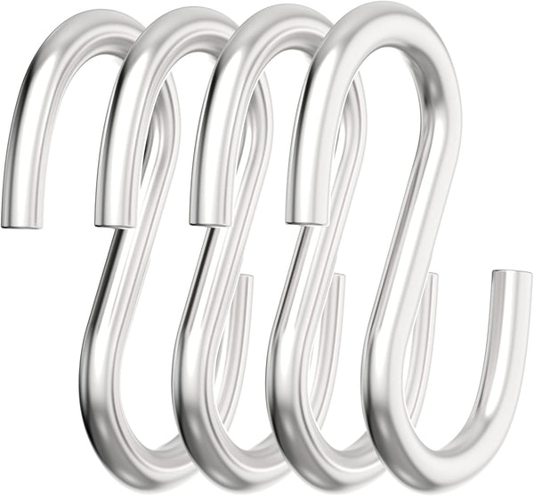Axe Sickle 304 Stainless Steel 3 Inch S Hooks - Heavy Duty Hanging Hook for Utility Use, Loads up to 550 lbs, 4 Pcs