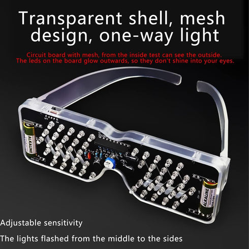 EK1972 Gikfun Light Up Glasses Soldering Practice Kit Sound Activated LED Eyeglasses DIY Electronics Kit for School