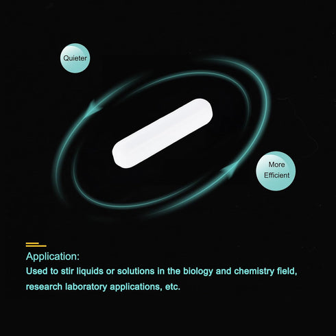 MECCANIXITY Magnetic Stirrer Mixer Stir Bar Rod 40mm(1.57") x9mm, White PTFE Coating Magnet for Laboratory, 2Pcs