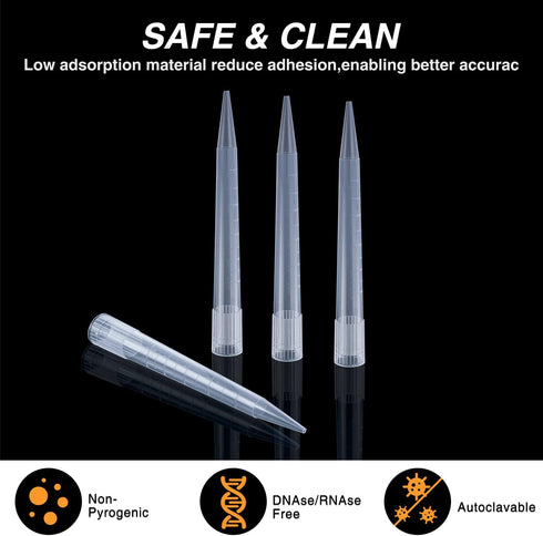 FOUR E'S SCIENTIFIC 5mL Pipette Tips - Transparent Liquid Micropipette Tips 100pcs, Autoclavable