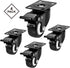 Caster Wheels Set of 4 Heavy Duty 2 Inch Locking Casters, Swivel with Brake, Non-Marking Black Castor Wheels
