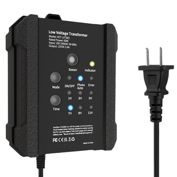 Sunmerit 65W Outdoor Low Voltage Transformer, Outdoor Landscape Lighting Transformer with Timer and