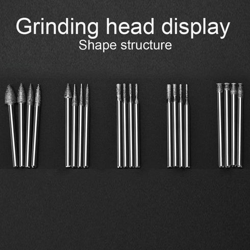 50-Piece 1/8-Inch Shank Diamond Coated Rotary Burrs Set