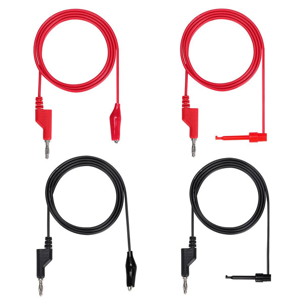 Sumnacon Multimeter Test Lead Set: Stackable Banana Plug to Test Hook, Alligator Clips Test Cable Kit