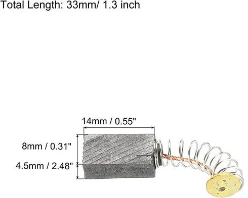 PATIKIL Carbon Brushes 0.55x0.31x2.48 Inch for Electric Motors Power Tool Angle Grinder Table Saw Spare Part Repair, 20 Pack