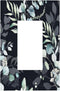 Decorative Switch Plate Covers, Boho Black/Grey Eucalyptus Leaf Floral 1 Gang Light Switch Cover for Home Decor